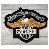 HARLEY DAVIDSON LIVE TO RIDE EAGLE PATCH 11' X 9'