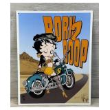 BETTY BOOP MOTORCYCLE METAL SIGN WALL ART