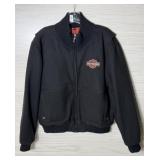 HARLEY DAVIDSON BLACK MERINO WOOL JACKET ZIP XL