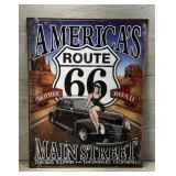 ROUTE 66 AMERICA'S MAIN STREET METAL SIGN