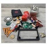 JACKPOT LOT!  NRA MEDAL KEYRINGS DICE PATCHES