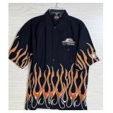 HARLEY DAVIDSON SCREAMIN EAGLE NHRA FLAMES SHIRT S