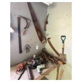 ASSORTED VINTAGE TOOLS CRAFTSMAN SANDER HAND SAWS