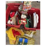 2 STORAGE TOTES OF CHRISTMAS LIGHTS & DECOR