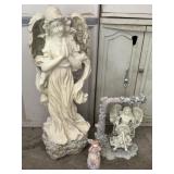 BROKEN - SEE PHOTOS LARGE GUARDIAN ANGEL STATUE