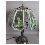 VINTAGE OK LIGHTING GLASS PANEL WOLF LAMP
