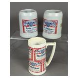 VINTAGE BUDWEISER COLLECTIBLE MUGS