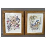 BLUEBIRDS FRAMED ART PRINTS WALL DECOR