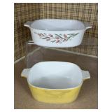 VINTAGE CORNING WARE ROSEMARIE & YELLOW DISHES