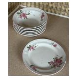 ROSELAND BY GIBSON SALAD PLATE & CEREAL BOWLS