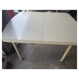 VINTAGE LAMINATE TABLE W METAL LEGS