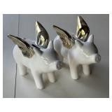 VINTAGE ALDI FLYING PIGS COIN BANKS