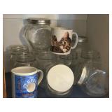 CANNING JARS GLASS CANISTERS MUGS
