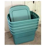 5 STERILITE STORAGE TOTES WITH LIDS