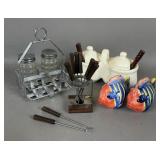 SALT & PEPPER SHAKERS JAM JAR COCKTAIL FORKS