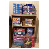 ASSORTED JIGSAW PUZZLES BOOKCASE NOT INCLUDED