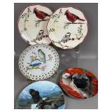 COLLECTIBLE PLATES CARDINAL BIRDS PUG EAGLE