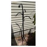 4 ARM HANGING BASKET TREE BLACK METAL