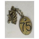 VINTAGE BRASS COW CATTLE TAG