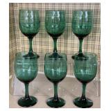 VINTAGE LIBBEY JUNIPER EMERALD GREEN STEMWARE