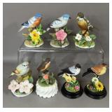 CERAMIC PORCELAIN BIRD FIGURINES W MUSIC