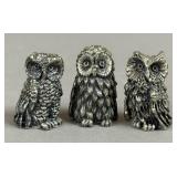 PEWTER OWL MINIATURES