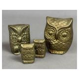 BRASS OWL FIGURINES