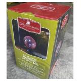 LED LIGHTED HANGING GAZING BALL RED CRACKLE