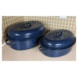 ENAMELWARE OVAL ROASTERS