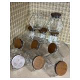 GLASS HEXAGON CANISTERS W LIDS CANADA