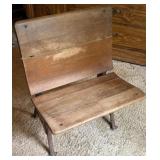 CAST IRON & WOOD SCHOOL DESK SEAT