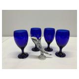 Blue Delft Cornucopia and Teardrop Cobalt Glasses