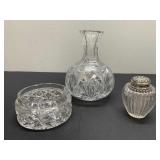 Crystal Decanter, Jar with Sterling Lid