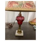 Pair of Vintage Cranberry Table Lamps