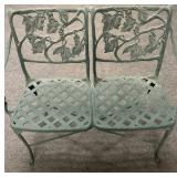 Vintage Green Iron Outdoor Bench