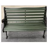 Outdoor Green Painted Weatherproof Bench