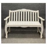 Vintage Outdoor White Wood Bench
