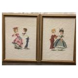 Vintage Young Couples Needlepoint