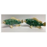 Two Vintage Majolica Fish with China Mark
