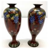 Pair of Japanese Cloisonnï¿½ Cabinet Vases
