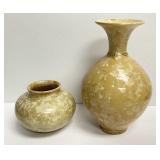 Dover Art Pottery Signed Crystalline Vases