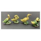 Vintage Chinese Yellow and Green Ducks