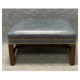 Vintage Hickory Chair Co Leather Ottoman
