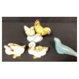 Vintage Ceramic Geese, Rooster and Hen, Seal