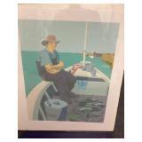 Seated Fisherman Serigraph