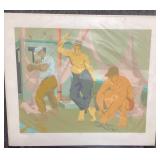Three Men On A Shrimper Serigraph