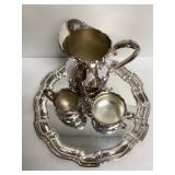 Towle Silver Plate Pitcher, Cream and Sugar