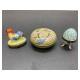 Two Limoges Trinket Boxes and Cloisonnï¿½ Box