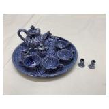 Cole Pottery Miniature Tea Set, Candle Holders