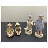 Bisque Piano Babies and Man and Woman Farmers